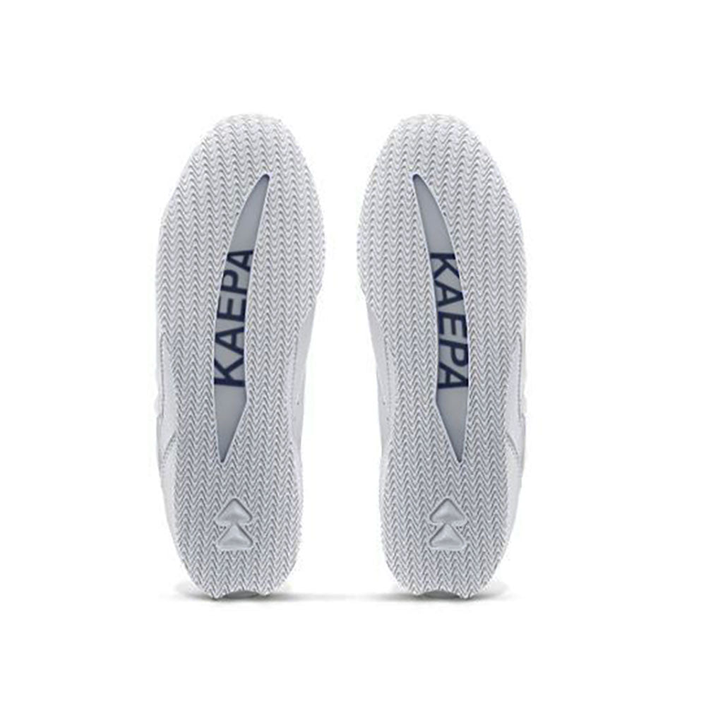 White cheer shoe soles with 'KAEPA' branding on a white background