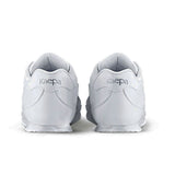 White cheerlyte sneakers with 'kaepa' branding on a white background