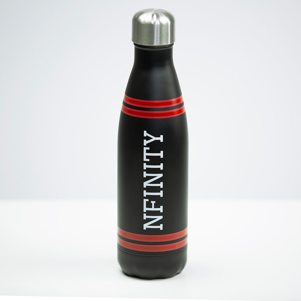 Nfinity water bottle for cheerleaders. Nfinity water bottle in black